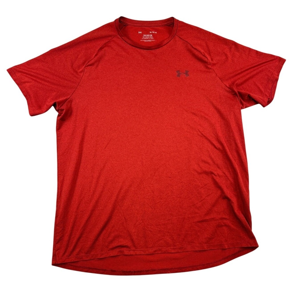 Under Armour Mens The Tech Tee Red Short Sleeve Athletic Training Shirt XL